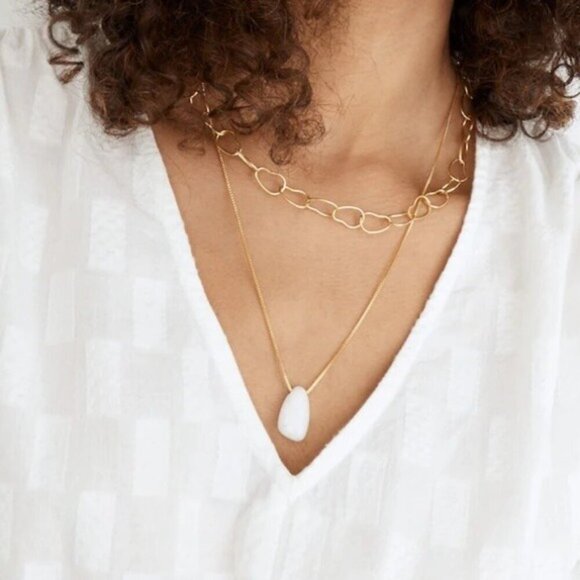NWT MADEWELL Stone Collection Jade Pendant Necklace Set - Picture 1 of 4